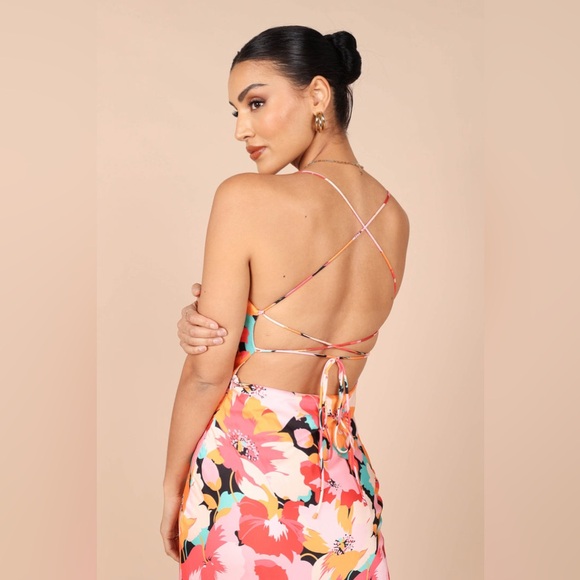 Petal & Pup: POSSE MIDI SLIP DRESS - PINK FLORAL - Picture 2 of 5